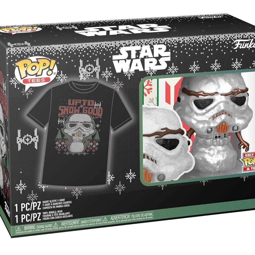Funko Pop Star Wars Gift Set - Stormtrooper Snowman & 3X shirt - New in Box